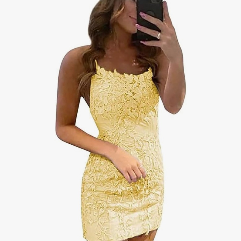 Yellow cocktail dress